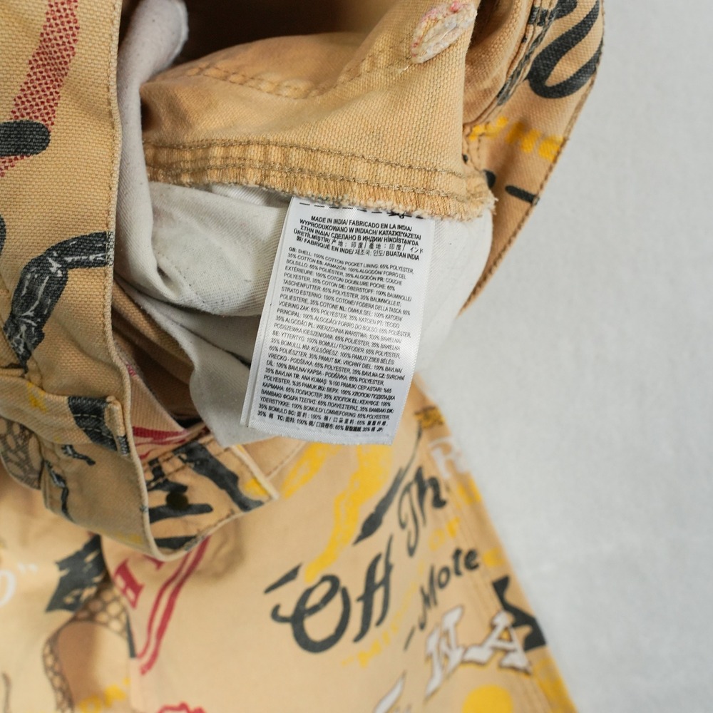 Vans Drill Chore Carpenter Pants Mens 30x31 Tan Graphic Print Loose Fit - Picture 4 of 10